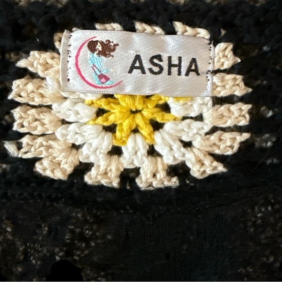 Black Crochet Cardigan with Multicolor Accents - Picture 5 of 6